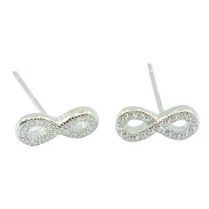 Silver infinity stud earrings