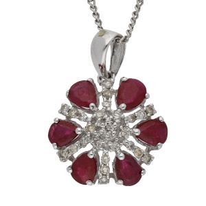 ruby & diamond gold pendant