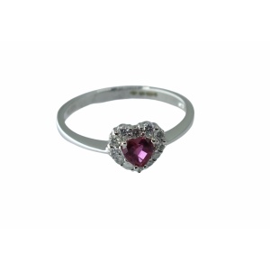 white gold ruby & diamond ring