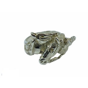 Silver Double Horses Ring