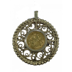 Full sovereign Coin and Ornate mount